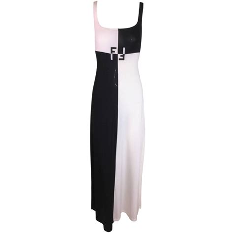 fendi black and white dress